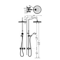 Regendoucheset Tres Clasic Mengkraan Hoofddouche 31 cm RVS