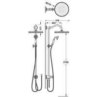 Regendoucheset Tres Opbouw Clasic Incl. Handdouche Kruisgreep RVS