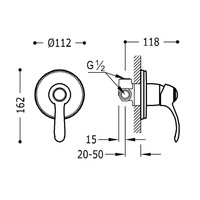 Douchekraan Tres Clasic Inbouw 1 Hendel RVS