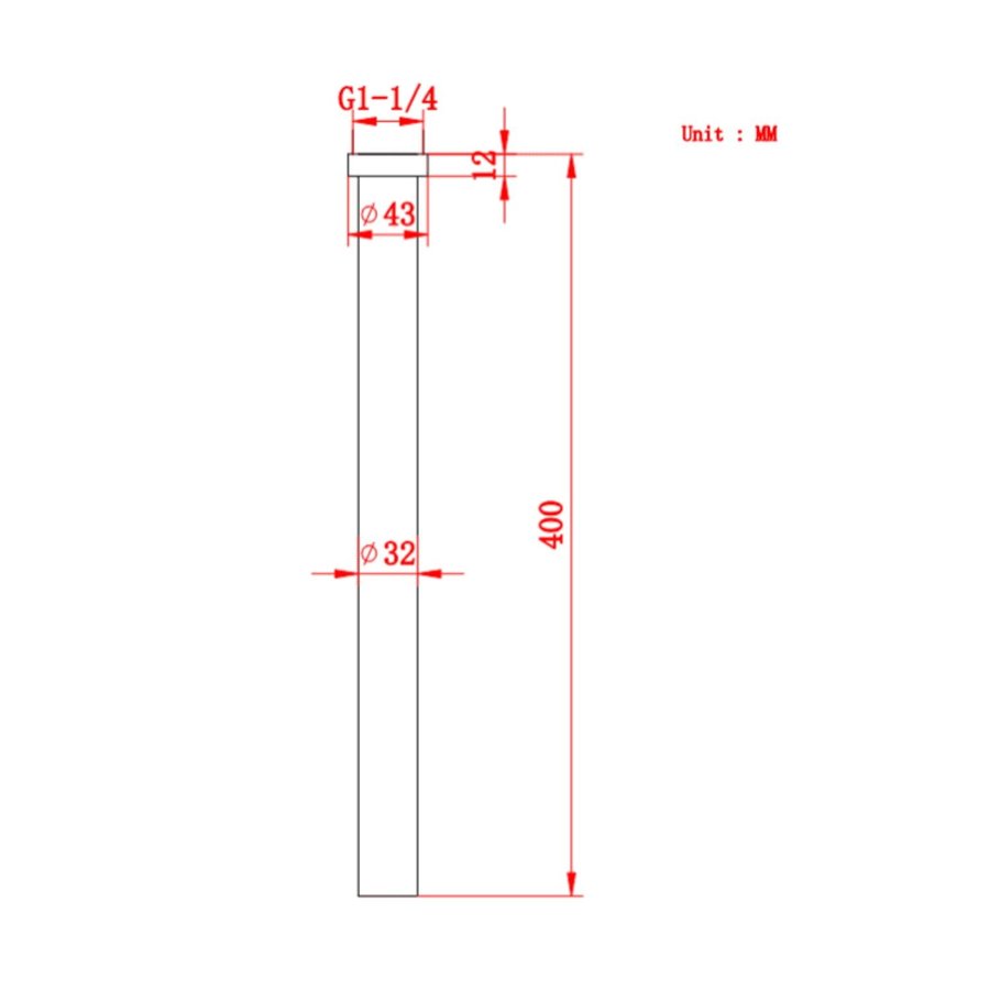 Verlengbuis voor Sifon AquaSplash Nero 40 cm Mat Zwart