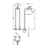 Badmengkraan Tres Clasic Vrijstaand 1 Hendel Incl Handdouche RVS