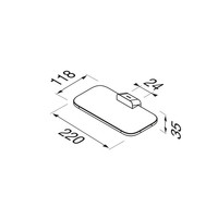 Planchet en Zeephouder Geesa Shift Geborsteld RVS Met Transparant Glas