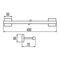 Handdoekhouder Tres Cuadro 40 cm Mat Wit