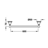 Handdoekhouder Tres Clasic 60 cm RVS