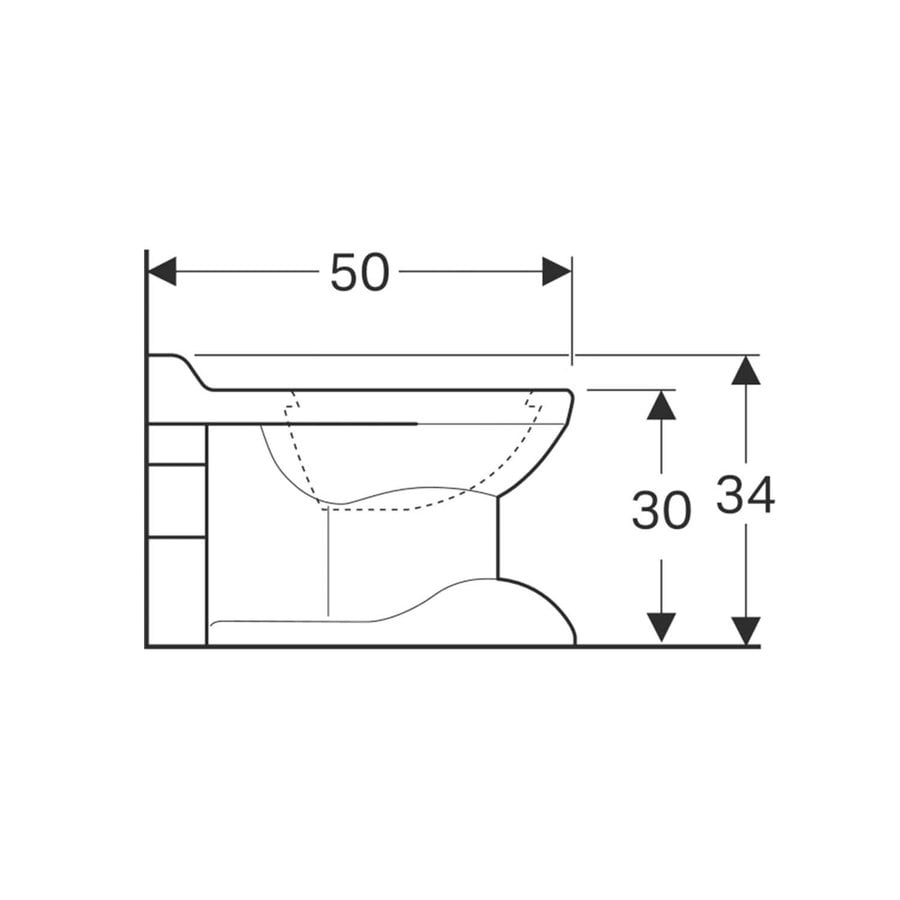 Kindertoilet Geberit 300 Hoogte 34 cm Glanzend Wit