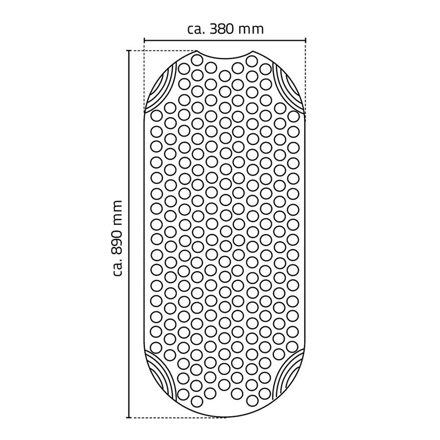 Antislip Badmat Wiesbaden Ridder Tecnoplus 38x89 cm Grijs