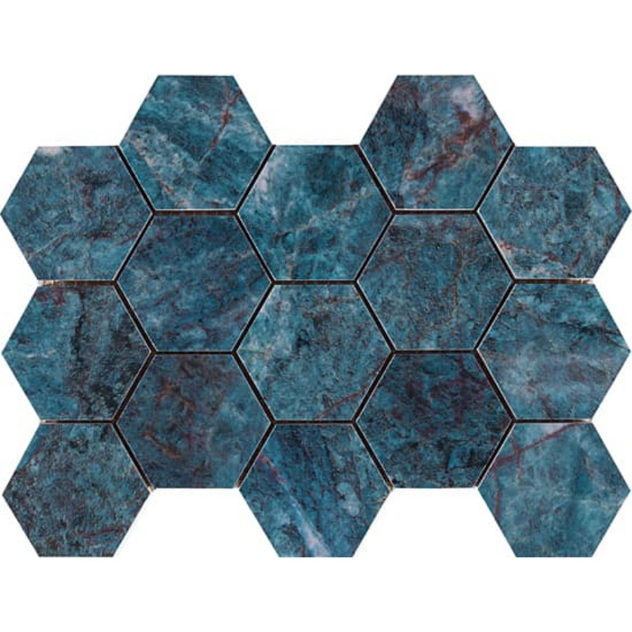 Wandtegel Douglas & Jones Marbles Mozaïek 32.5x22.5 cm LX Kionia Azzurro Glans (Prijs per 9 stuks)