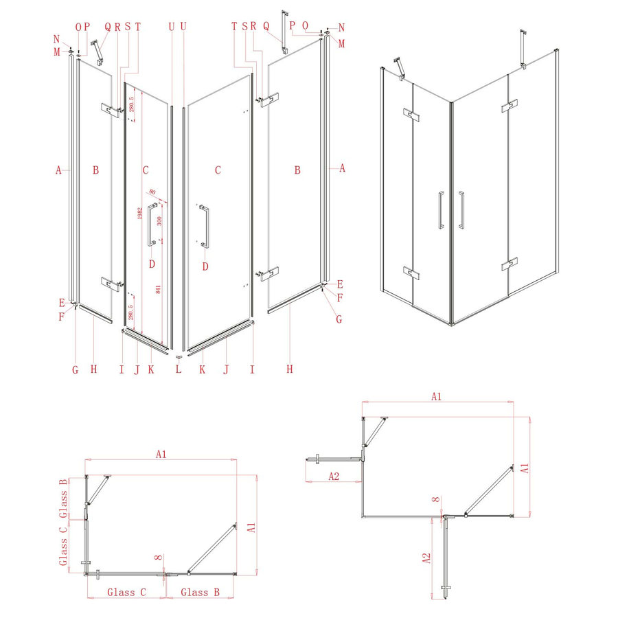 Nisdeur Lacus Giannutri 140x200 Tweedelig Chroom