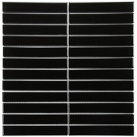 Mozaiek Tegel Sevilla 29,6x30 cm Finger Glossy Black (Prijs per 0,89 M2)