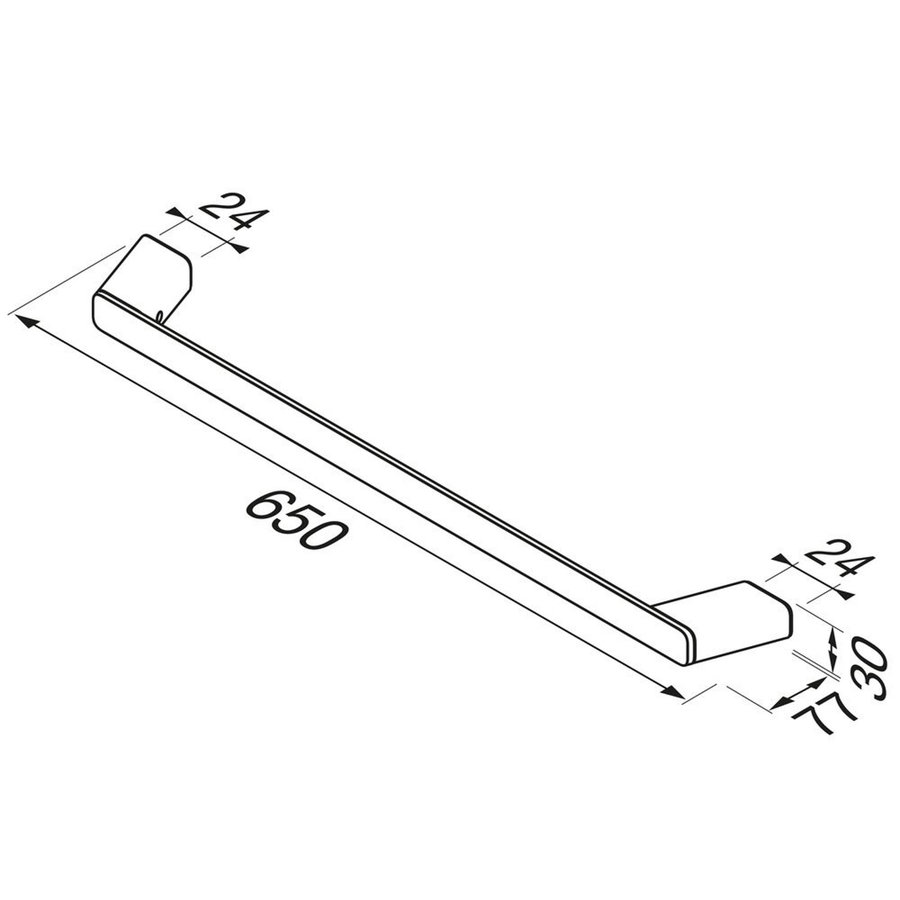 Handdoekrek Geesa Shift 65 cm Geborsteld Zwart Metaal