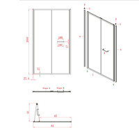 Nisdeur Lacus Ponza Evo Vouwdeur 70x200 Cm Helder Glas Chroom