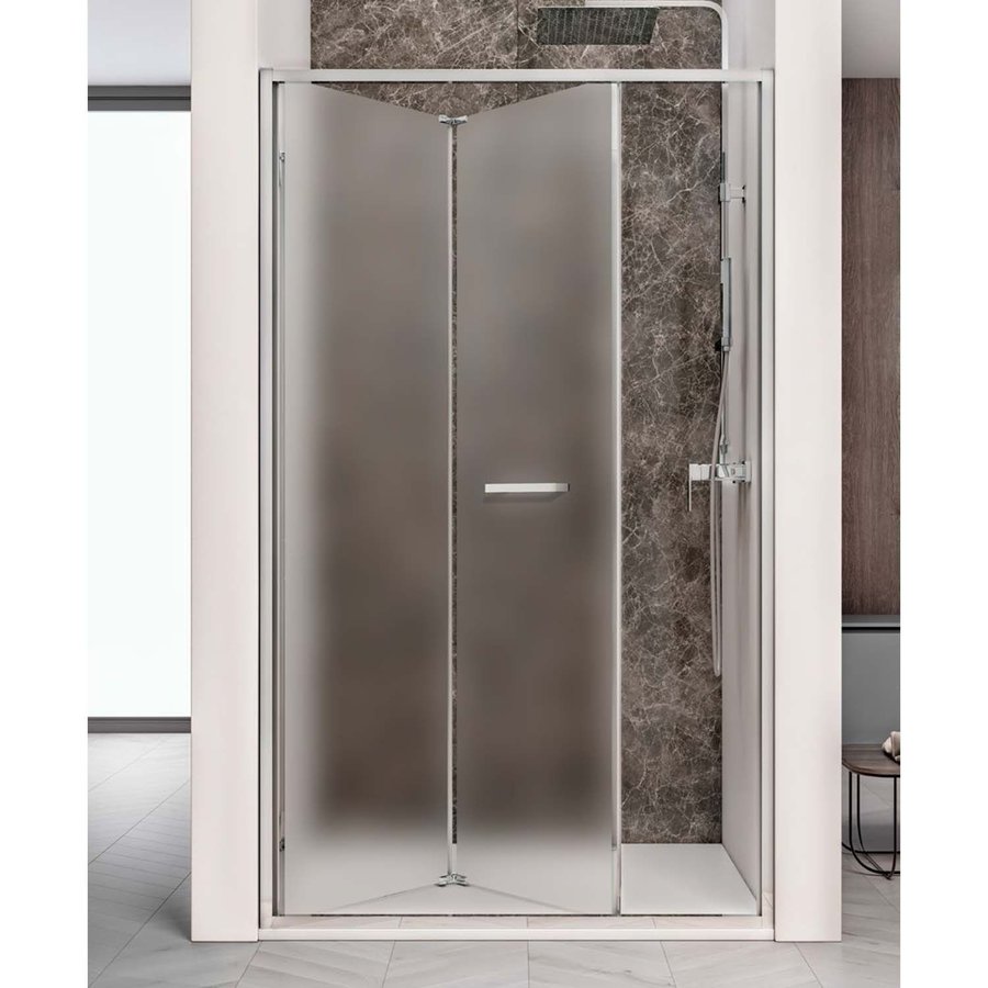 Nisdeur Lacus Ponza Evo Vouwdeur 95x200 Cm Mat Glas Chroom