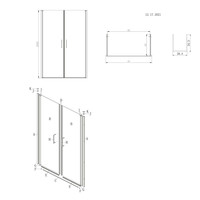 Nisdeur Lacus Giglio Evo Saloon 2 Klapdeuren 130x200 Cm Helder Glas Chroom