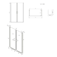 Nisdeur Lacus Giglio Evo Fox Saloon 2 Klapdeuren 140x200 Cm Chinchilla Glas Chroom