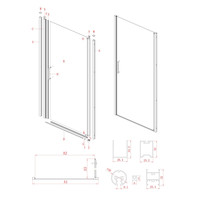 Nisdeur Lacus Giglio Evo 1 Klapdeur 80x200 Cm Helder Glas Chroom