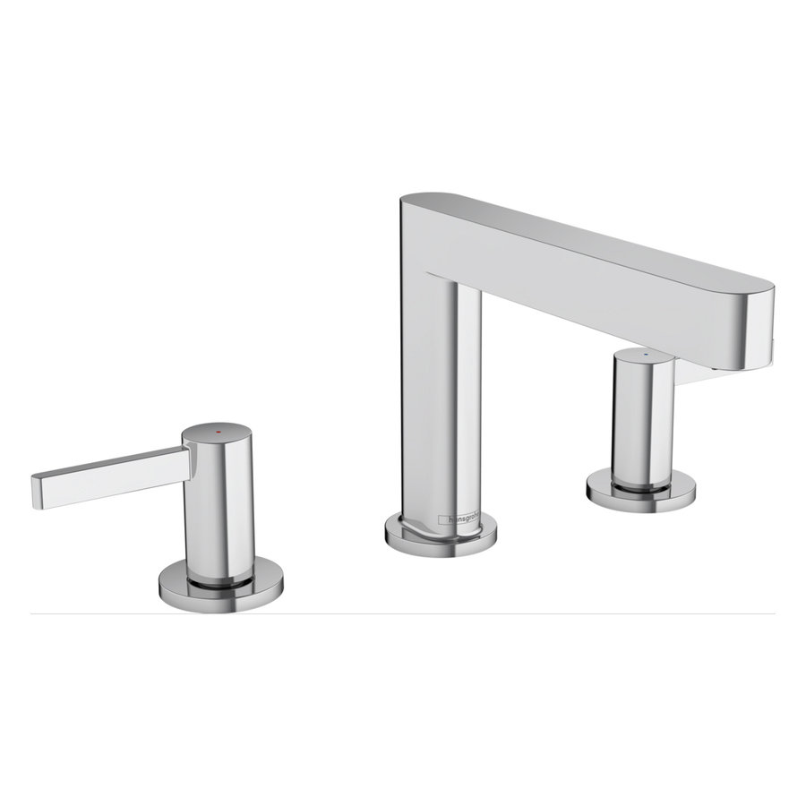 Wastafelmengkraan Finoris HansGrohe 3-gats 110 met Push-Open Waste Chroom