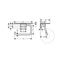 Toiletrolhouder Met Planchet HansGrohe AddStoris Geborsteld Zwart Chroom