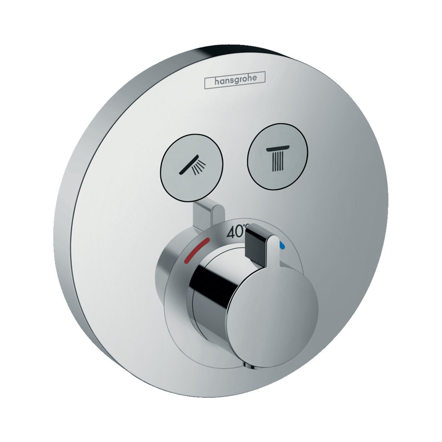 Thermostaat Afbouwdeel ShowerSelect HansGrohe Voor 2 Functies Rond Chroom