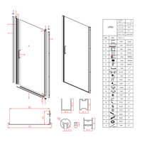 Nisdeur Lacus Giglio Evo Fox 75 cm Met Mat Glas Chroom