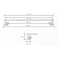 Handdoekhouder Sanicare Magnetisch Inkortbaar 60cm Vierkant Chroom