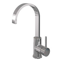 Wastafelmengkraan Brauer Chrome Carving Coldstart Opbouw Hoog Plat Gebogen Ronde Hendel Chroom PVD