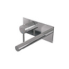 Brauer Inbouw Wastafelmengkraan Brauer Chrome Edition Coldstart Rechte Uitloop Ronde Hendel Links Chroom PVD Met Afdekplaat