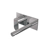 Brauer Inbouw Wastafelmengkraan Brauer Chrome Edition Coldstart Rechte Uitloop Platte Hendel Links Chroom PVD Met Afdekplaat