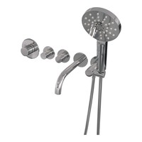 Inbouwthermostaatset Brauer Chrome Carving Incl Baduitloop en 3 Standen Handdouche Chroom