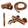 Brauer Opbouwset Bad- en Douchekraan Brauer Copper Edition Thermostatisch Met Wandhouder Geborsteld Koper