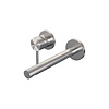 Brauer Inbouw Wastafelmengkraan Brauer Brushed Edition Coldstart Rechte Uitloop Ronde Hendel Links Geborsteld RVS PVD Met Rozetten