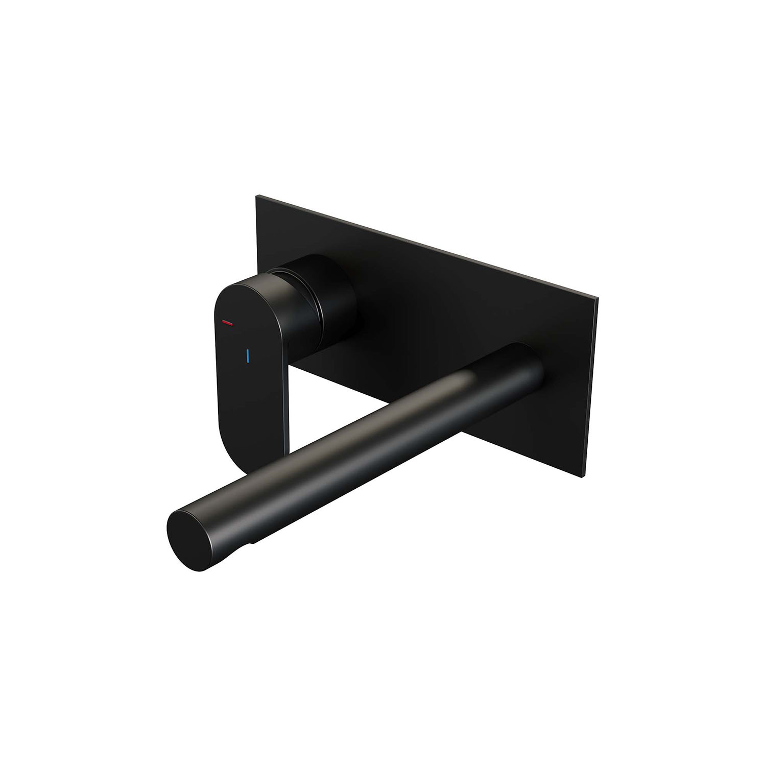 Inbouw Wastafelmengkraan Brauer Black Edition Coldstart Rechte Uitloop Platte Hendel Links Geborsteld Mat Zwart Met Afdekplaat Brauer