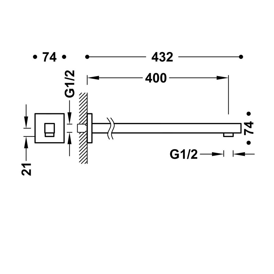 Wandarm Tres 40 cm Mat Wit