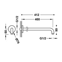 Wandarm Tres 40 cm met Bocht Mat Zwart