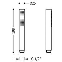 Handdouche Tres Antikalk Ø2.5x19.8 cm Rond Mat Wit