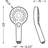 Handdouche Tres Massage 3-Standen Ø 11 cm Wit Chroom