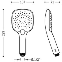 Handdouche Tres Massage 3-Standen 10.7x7.1x22.9 cm Wit Chroom