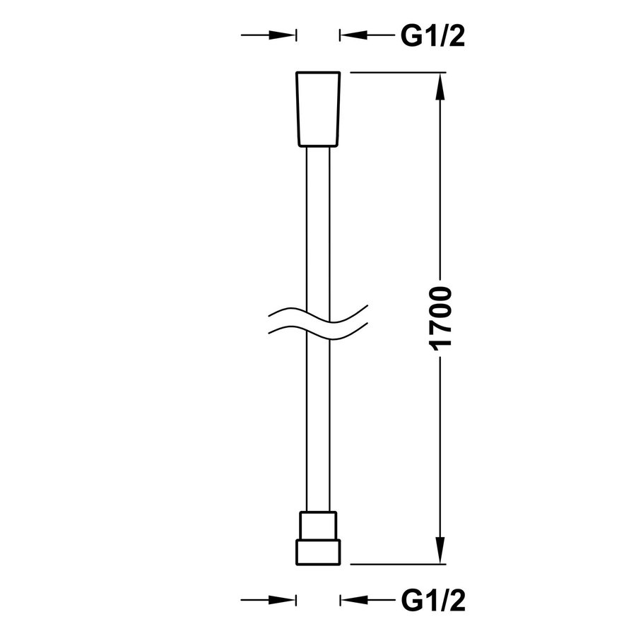 Doucheslang Tres Satijn 1.70 m Mat Wit