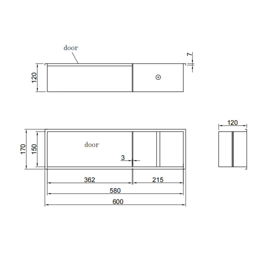 Toiletrolhouder Best Design Zione Inbouw 60x17x12 cm RVS