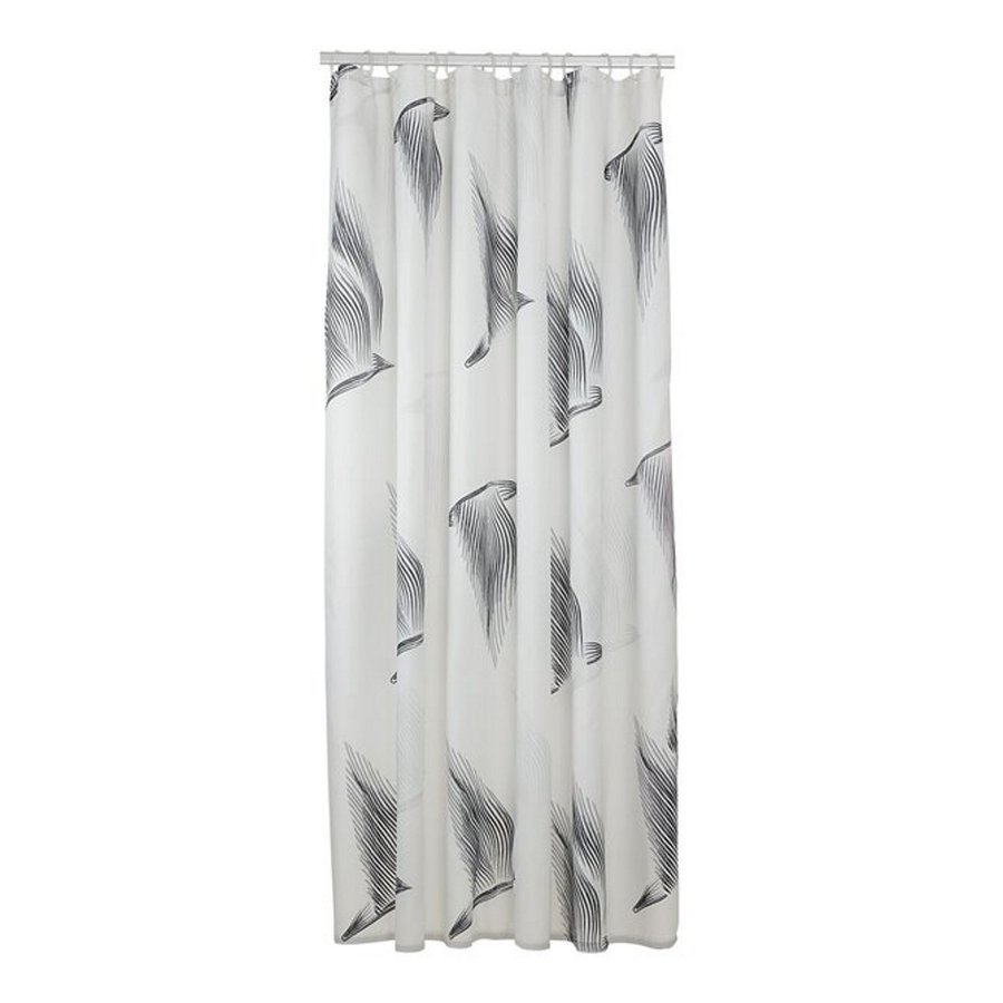 Douchegordijn Sealskin Birds 180x200 cm Polyester Zwart / Wit