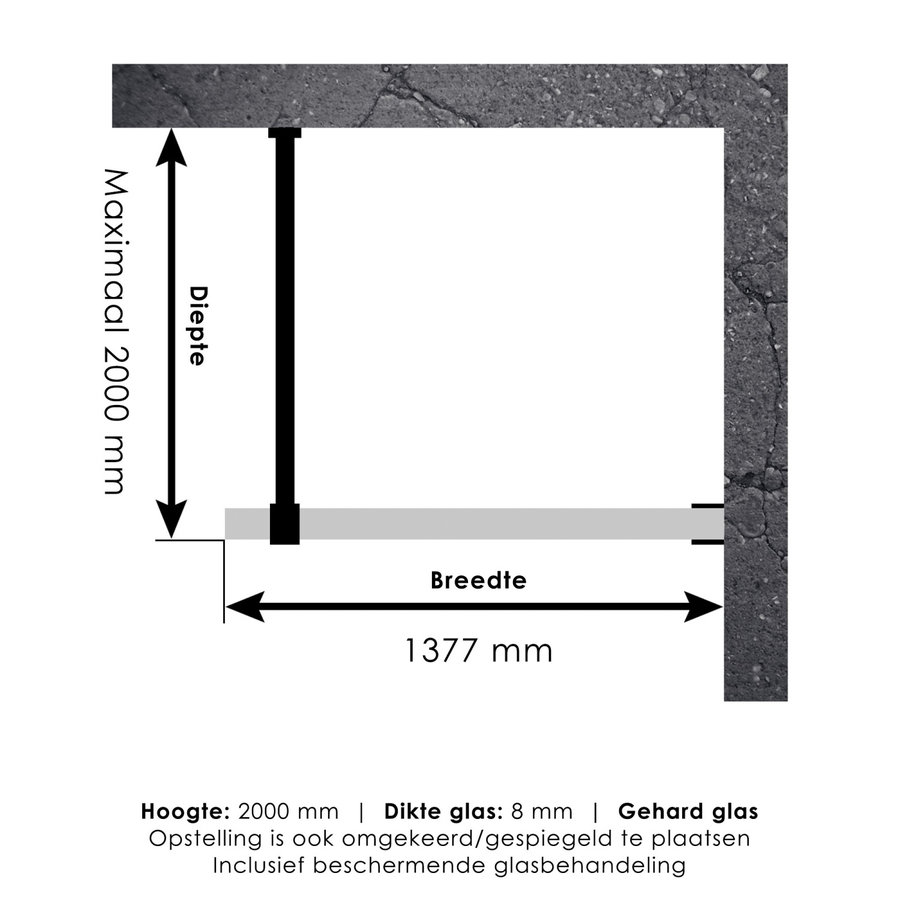 Inloopdouche Compleet Just Creating Profielloos 140 cm Gunmetal