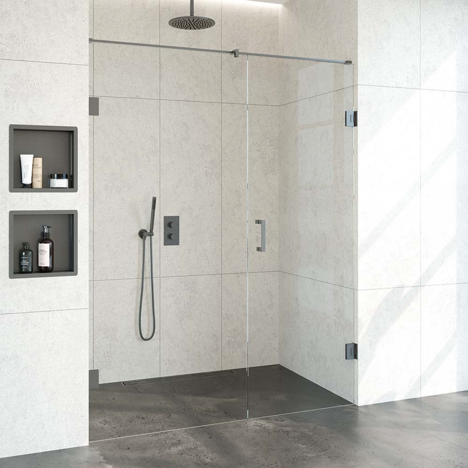 Nisdeur Compleet Just Creating Profielloos 2-Delig 160x200 cm 90-70 Gunmetal Sanitop