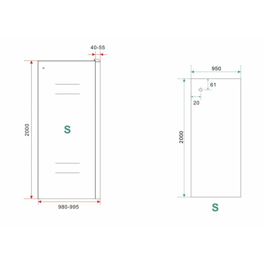 Inloopdouche Met Handdoekhouder Wiesbaden Sita Helder Glas 100x200 cm 8 mm Chroom