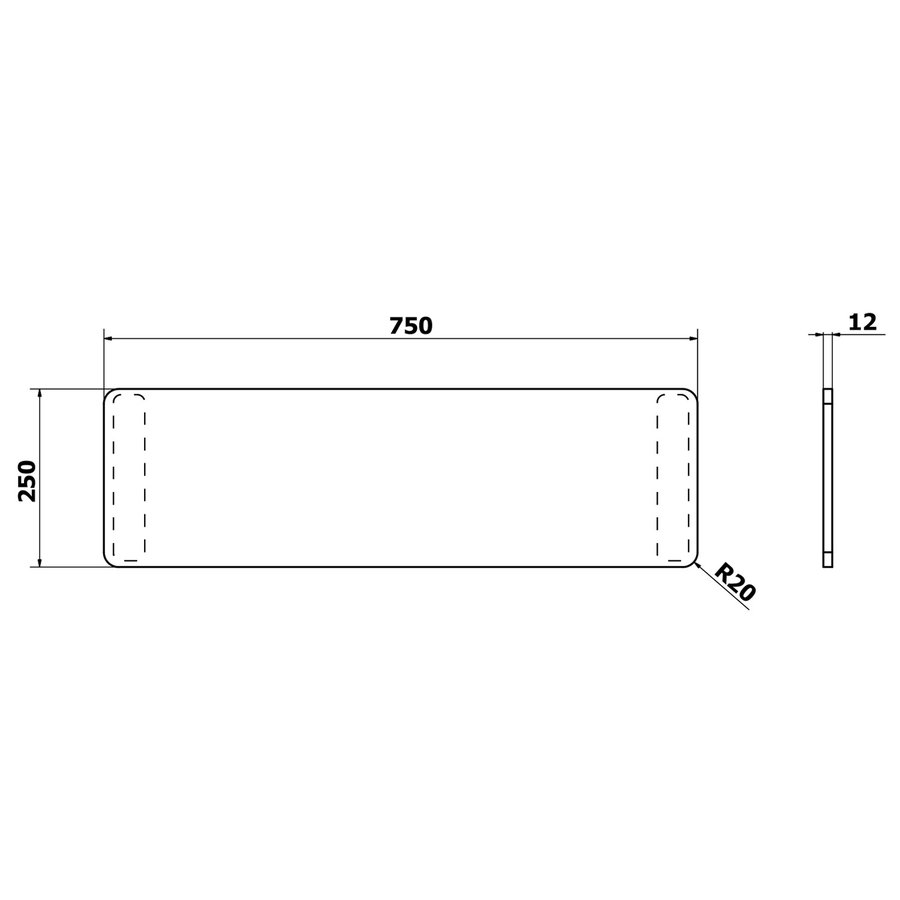 Badzitting Polysan Universal 75x25 cm Zwart