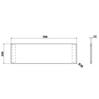 Badzitting Polysan Universal 70x25 cm Zwart