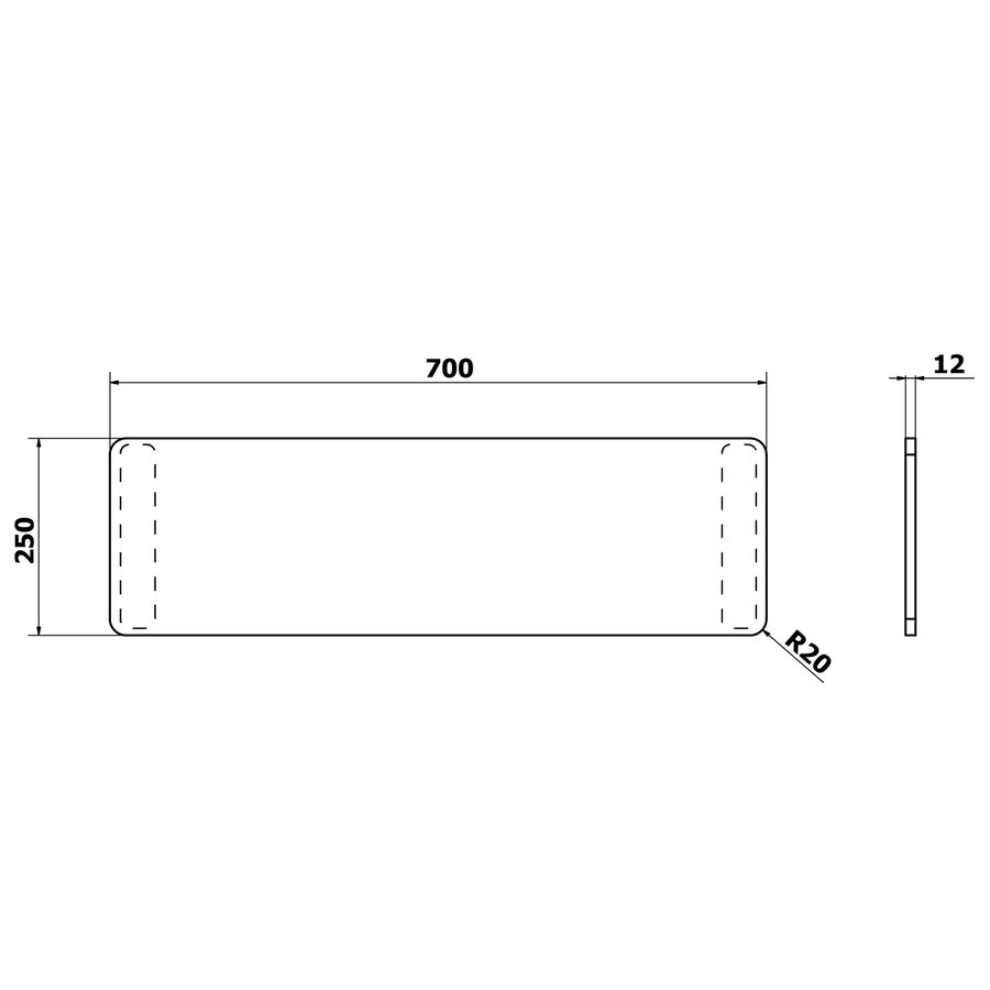 Badzitting Polysan Universal 70x25 cm Zwart