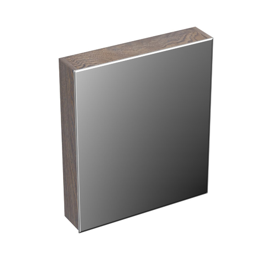 Spiegelkast Forzalaqua Uni 59.5x68.5x12.5 Cm 1 Deur Rechts Tweezijdig Spiegel Silver Grey