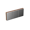 Spiegelkast Forzalaqua Uni 160x68.5x12.5 Cm 3 Deuren Tweezijdig Spiegel Noten Pure Walnut