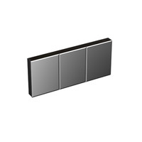 Spiegelkast Forzalaqua Uni 160x68.5x12.5 Cm 3 Deuren Tweezijdig Spiegel Eiken Black Oiled