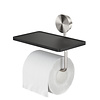 Geesa Toiletrolhouder met planchet Geesa Opal RVS geborsteld