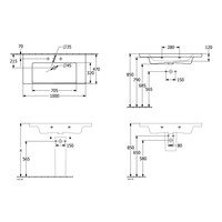 Wastafel Villeroy & Boch Subway 3.0 100x47x16.5cm Wit Alpin